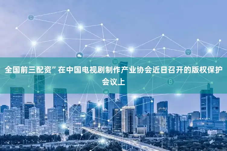 全国前三配资”在中国电视剧制作产业协会近日召开的版权保护会议上